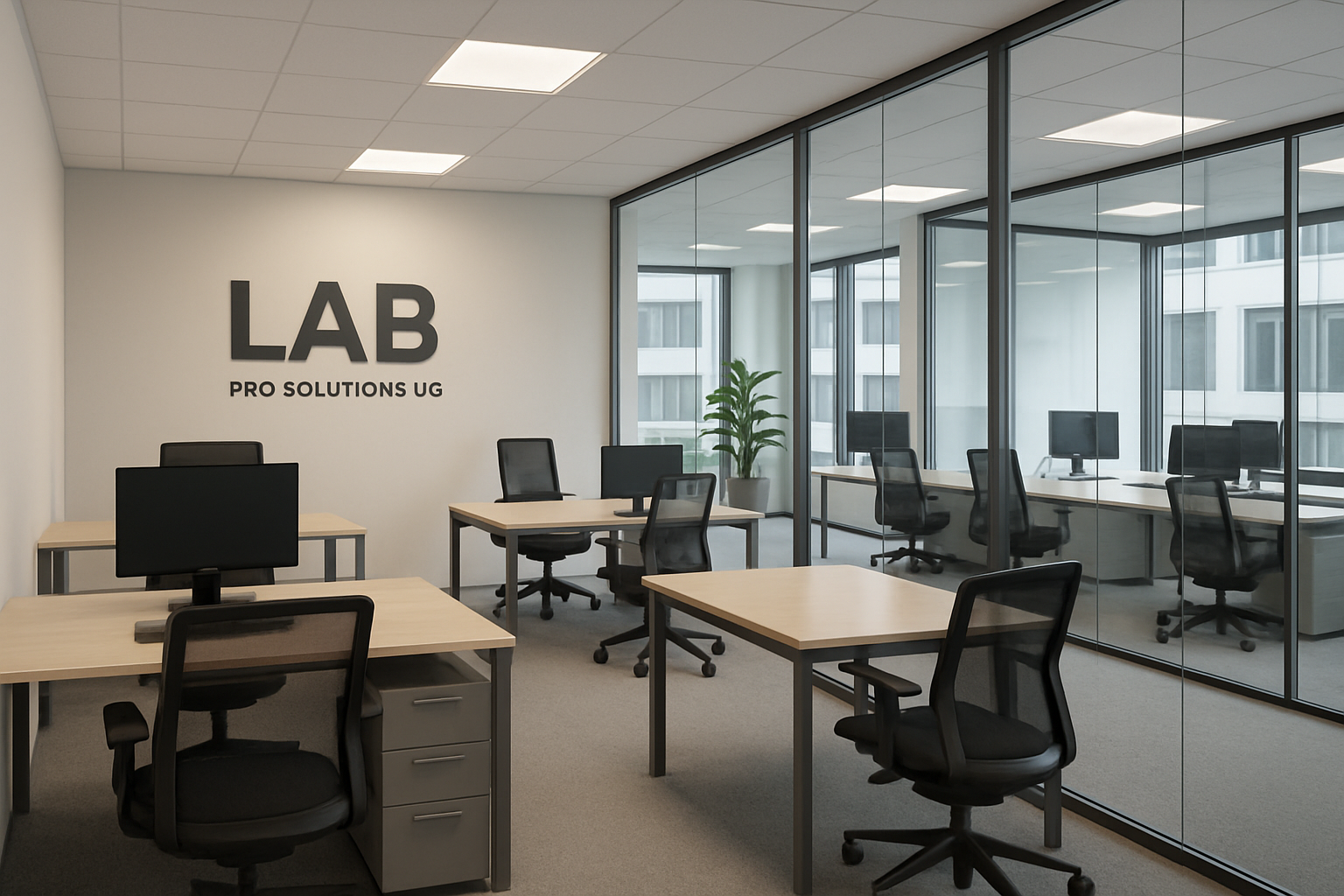 Moderner Arbeitsplatz mit Blick auf strategische Planung